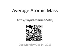 Average Atomic Mass Calculation: Chemistry Presentation