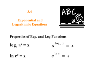Solving Exponential and Logarithmic Equations