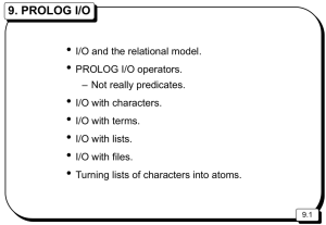 9. PROLOG I/O