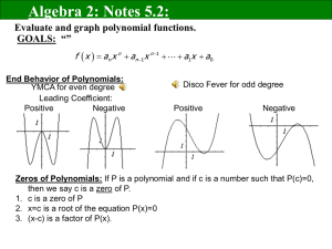 Algebra 2: Graphing Polynomial Functions & End Behavior