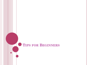 Tips for Beginners - St. Louis ACL User Group