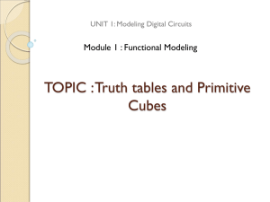 Truth Tables & Primitive Cubes in Digital Circuits