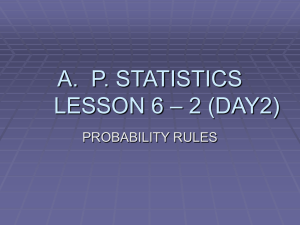 P. STATISTICS LESSON 6 – 2 (DAY2)