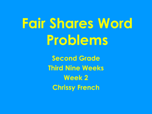 Fair Shares Word Problems