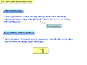 5.3 Emf and internal resistance