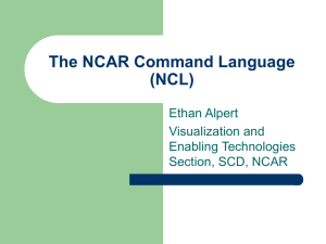 NCAR Command Language (NCL) Presentation