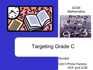 Number 5 - Prime Factors, HCF, LCM - School