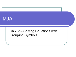 Solving Equations with Grouping Symbols - Algebra Lesson
