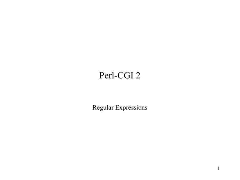 Regular Expressions regular-expressions