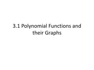Polynomial Functions and Graphs
