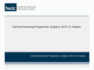 Cervical Screening Programme, England - 2012