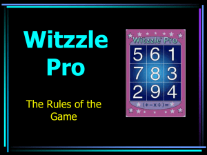 Witzzle Pro Game Rules: Math Game Instructions