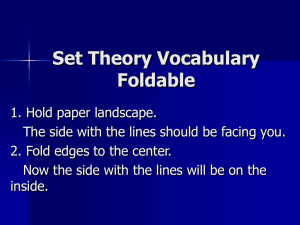 Set Theory Vocabulary Foldable: Definitions & Examples