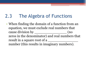2.3 The Algebra of Functions