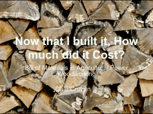 Bill of Materials in Woodworking: Cost Estimation