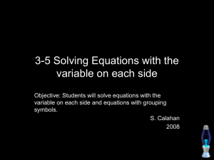 Solving Equations with Variables on Both Sides