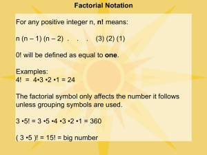 Factorial and Summation Notation