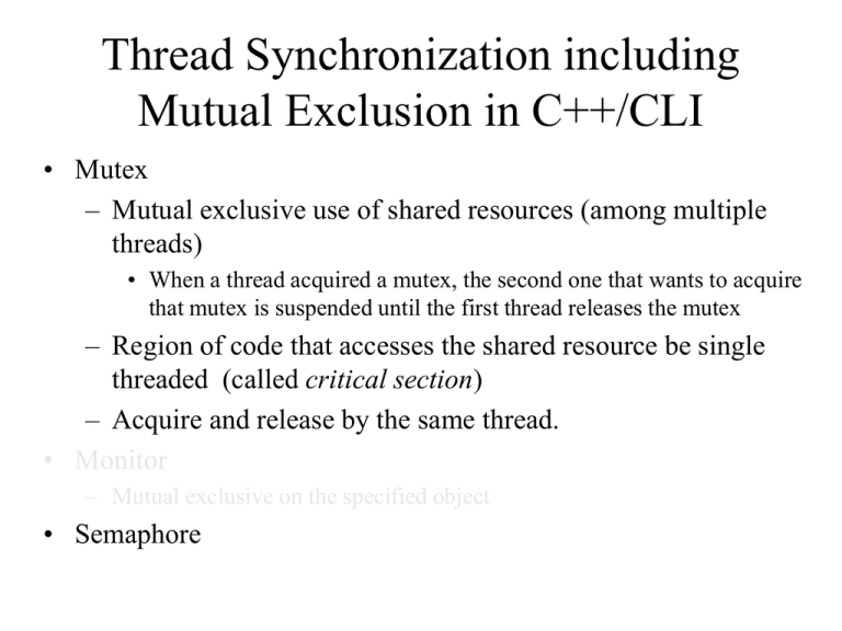 Thread Synchronization