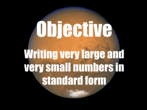 Writing numbers in standard form