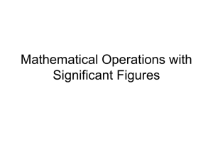 Mathematical Operations with Significant Figures