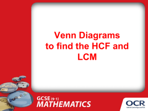 HCF and LCM with Venn Diagrams: A Math Presentation