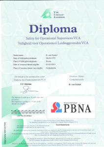 Veiligheid voor Operationeel Leidinggevenden VCA diploma