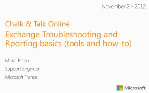 Exchange Troubleshooting and Reporting Basics