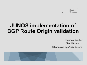 JUNOS BGP Route Origin Validation Implementation