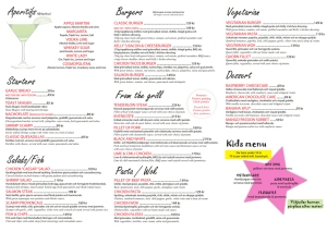 meny insida - Kellys bar