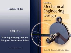 Welding, Bonding & Permanent Joints: Lecture Slides
