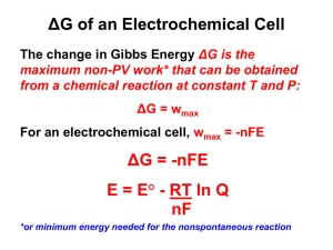 Gibbs Energy & Nernst Equation: Electrochemical Cell EMF
