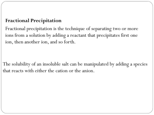 Fractional Precipitation & Solubility Chemistry Presentation