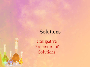 Colligative Properties of Solutions: Freezing & Boiling Points