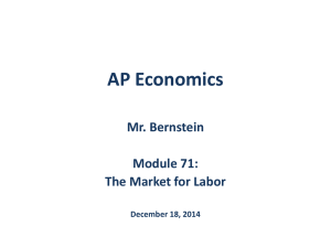 AP Economics: The Market for Labor - Presentation