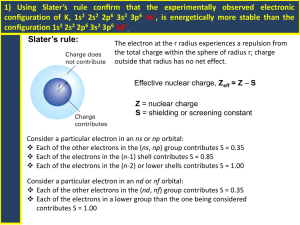 Slater's Rules: Effective Nuclear Charge Tutorial