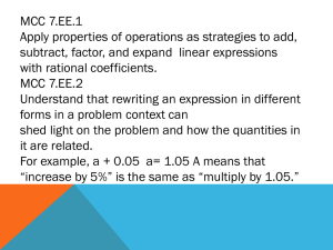 An expression consisting of numbers and operations