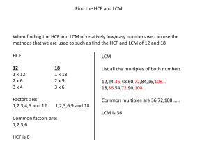 HCF and LCM: Prime Factorization Method