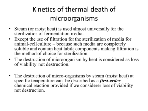 Thermal Death Kinetics of Microorganisms: Sterilization