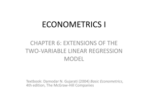 ECONOMETRICS I
