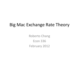 Big Mac Exchange Rate Theory