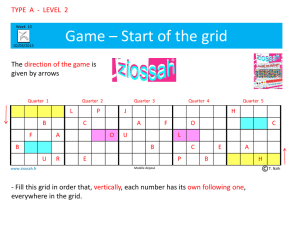 Game * Start of the grid