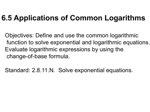 Common Logarithms: Applications & Change-of-Base Formula