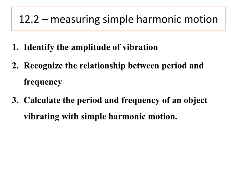 Lesson 1 * oscillating systems