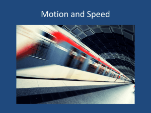 Motion and Speed