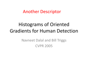 HOG for Human Detection: CVPR 2005 Presentation