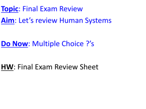 Human Systems Final Review