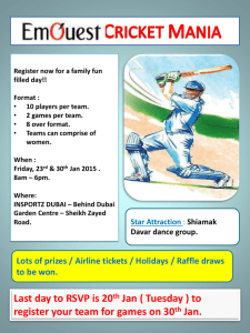 Friday, 23 rd & 30 th Jan 2015 . 8am – 6pm. Where