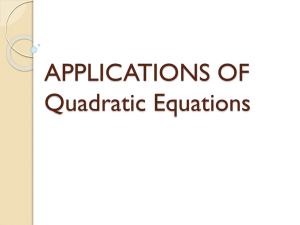 Quadratic Equations: Applications & Examples
