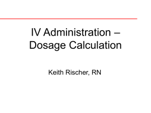 IV Administration – dosage calculation