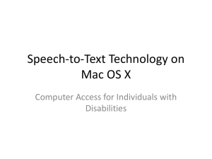 Speech-to-Text Technology on Mac OS X